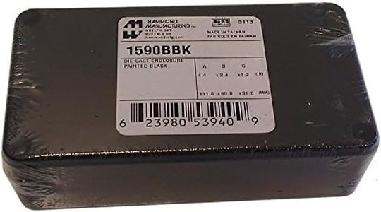 Hammond 1590BBK Black Diecast Aluminum Enclosure -- Inches (4.39" x 2.34" x 1.06") mm (112mm x 60mm x 27mm)