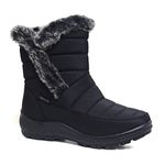 Cushion Walk Thermo-Tex Fur Lined Womens Snow Boots Ladies Snug Warm Fashion Ankle Boots Size 3-8 (7 UK, Black.)