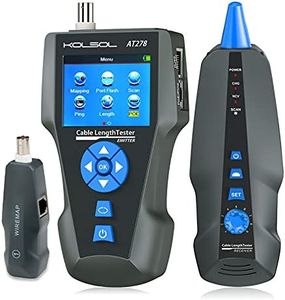 Network Cable Tester, AT278 TDR Multi-Functional LCD Wire Tracker for RJ45, RJ11, BNC, Metal Cable,PING/POE NF-8601S for Length Testing