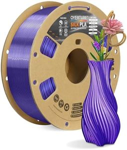OVERTURE Silk Filament PLA 1.75mm Clog-Free Shiny 3D Printer Consumables, 1kg Spool (2.2lbs), Dimensional Accuracy +/- 0.02 mm, Fit Most FDM Printer(Silk Purple)