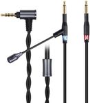 FAAEAL Boom Microphone Cable,Dual 3.5mm Voice Gaming Cable,High Purity Oxygen Free Copper AUX Cord Compatible with Hifiman HE4XX HE560 Meze 99 Classics MeZe 109 Pro for Studio Audiophile 3.5mm 6.5ft