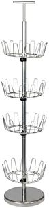 Household Essentials Revolving Four-Tier Shoe Tree, Silver Finish