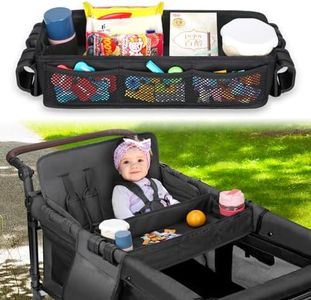 AROUY Stroller Snack Tray Attachment - Universal Stroller Snack Tray for Wonderfold Wagon W4 Accessories - Snack Tray for Kids - Easy to Clean Stroller Wagon Snack Tray with Cup Holder (L (W4 Model))