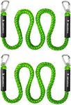 Obcursco Bungee Dock Line, Jet Ski Dock Line with Double 316 Stainless Steel Clips, Boat Snubber Docking Rope for PWC, Boat Accessories for Yamaha Waverunner, Seadoo, Kayak, 2 Pack (Yellow/Green, 4ft)