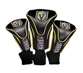 Team Golf NHL Las Vegas Golden Knights Contour Headcovers (3 Count), Numbered 1, 3, & X, Fits Oversized Drivers, Utility, Velour Lined for Extra Club Protection