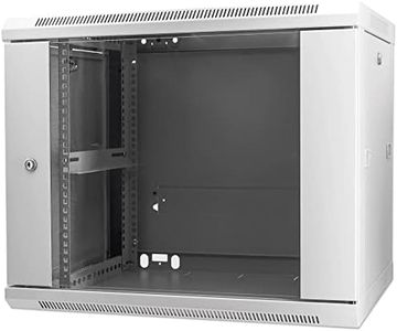 Intellinet Network Cabinet, Wall Mount (Standard), 9U, 600 mm Deep, Grey, Assembled, Max 60 kg, Metal & Glass Door, Back Panel, Removeable Sides, Suitable Also for use on a Desk or Floor, 19 Inch