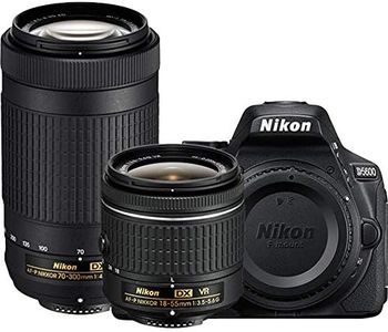 Nikon D5600 24.2MP DSLR Camera with 18-55mm VR and 70-300mm Dual Lens (Black) – (Renewed) (18-55mm VR & 70-300mm 2 Lens Kit)