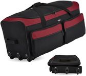 Travelers Club 36" Asgard 3-Wheel Rolling Duffel Bag, Red, 36-Inch, Space Saver 36-inch Tri-fold 3-Wheel Rolling Locker