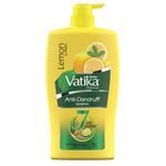 Dabur Vatika Lemon Anti-Dandruff Shampoo - 1L | Reduces Dandruff from 1st wash | Moisturises Scalp | Provides Gentle Cleansing, Conditioning & Nourishment to Hair