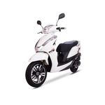 AMO Electric Scooter Feisty EV Lead Acid Two Wheeler 70Km-80Km Non-RTO in White with Portable Charger
