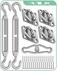 Sun Shade Sail Hardware Kit: Triangle Rectangle Shade Sail Hardware Kit Heavy Duty, M6 Turnbuckles for Shade Sail Pad Eye Sun Shade Hooks, Patio Garden Sun Shade Sail Canopy Hardware Installation Kit