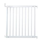 Safetots Simply Secure Wooden Gate, 72cm - 79cm, White, Wooden Stair Gate, Screw Fit Baby Gate, Stylish and Practical Safety Barrier