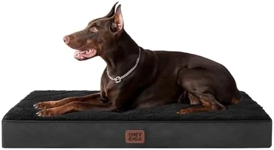 EHEYCIGA Orthopedic XXL Dog Beds for Jumbo Dogs with Removable Washable Cover for Crate, Black, 47x29