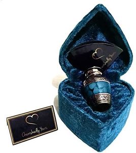 Small Keepsake Cremation Urns for Human Ashes with Velvet Heart Case and Funnel - Beautiful Peaceful Dark Blue Brass Hand Engraved Mini Memorial Urn