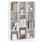 Giantex 11 Cube Reversible Bookcase, Wooden Freestanding Open Bookshelf with Anti-tip Kits, Modern Storage Organizer Cabinet, Wood Display Book Shelf for Living Room, Bedroom, Playroom, White