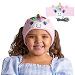 CozyPhones Over The Ear Headband Headphones - Kids Headphones Volume Limited with Thin Speakers & Super Soft Stretchy Headband - Pink Unicorn