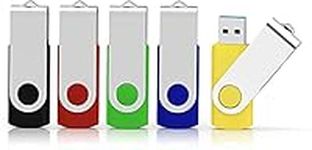 Aiibe 5 Pack 64GB USB Flash Drive 64 GB USB 3.0 Flash Drive Thumb Drive Memory Stick USB Drive (5 Colors: Black Red Blue Green Yellow)