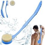 Back Brush Long Handle for Shower, 20.5” Back Scrubber, Shower Body Brush with Curved Handle for Elderly Disabled, Limited Mobility, Frozen Shoulder,Men and Women