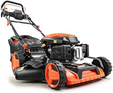 FUXTEC Cortadora de Césped FX-RM5196eSPRO, Ancho de Corte 51cm, Velocidad Ajustable, Arranque Eléctrico, Sistema Autotraccionado, Función Mulching, Regulación Central de Altura de Corte, Recogedor 60L