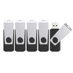 TOPESEL 5 Pack 32GB USB 3.0 Flash Drives Memory Stick Swivel Thumb Drive Memory Stick Jump Drive (32G,Black)