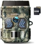 WOLFANG Solar Wildlife Camera 2.7K30fps 48MP, Rechargeable Trail Camera with Night Vision Motion Activated 0.1s Trigger Time IP66 Waterproof Game Camera for Wildlife Monitoring with Micro SD Card