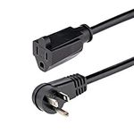 StarTech.com 3ft (1m) Power Extension Cord, Right Angle NEMA 5-15P to NEMA 5-15R, 13A 125V, 16AWG, Computer Power Extension Cord, Flat Extension Cord, AC Outlet Extension Cable, UL Listed (PAC101R3)