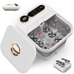 ZLDYPINK Collapsible Foot Spa with Heat, Electric Foot Bath Massager with 24 Motorized Shiatsu Massage Balls, Bubble and Temp Control, Pedicure Foot Spa Tub for Relax Tired Feet (White)