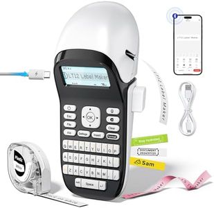 Phomemo LT12 Label Maker Machine with Tape, Rechargeable Label Makers with Waterproof Labels Portable Bluetooth Handheld Labeler with QWERTY Keyboard & 1600+ Icons, 30+ Fonts, for Home, Office, White