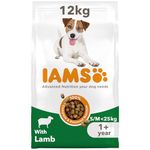 IAMS Complete Dry Dog Food for Adult 1+ Small and Medium Breeds with Lamb 12 kg