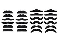 LuckyStar365 24 pcs Novelty Fake Mustaches, Mustache Party Supplies, Self Adhesive Mustaches for Masquerade Party & Performance