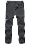 JHMORP Men's Hiking Pants Stretch Lightweight Water Resistant Outdoor Casual Cargo Work Pants Zipper Pockets (Dark Gray,CA 32)