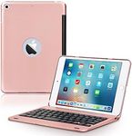 ONHI Wireless Keyboard Case for iPad Mini 5 / Mini 4 Keyboard Case Plastic Alloy Shell Smart Folio Case Auto Sleep/Wake, Silent Typing (Mini 4/5 Rose Gold)