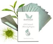 EcoFeminii Green Tea Oil Control Blotting Sheets-100 pcs Natural Papers for Clear, Clean & Matte Skin-Removal of Facial Oil & Sebum (Medium (6cm x 9cm))