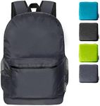 pack all 20L Lightweight Packable Backpack, Water Resistant Foldable Backpack, Travel Hiking Daypack with Waterproof Zippers (Navy Blue)