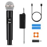 HUACAM Single Karaoke Wireless Microphone, Professional Rechargeable Radio Microphone, Wireless Handheld Microphone, Party System, DJ Singing Speech Church, Party, Wedding