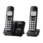 Panasonic Expandable Cordless Phone System with Call Block and High Contrast Displays and Keypads - 2 Cordless Handsets - KX-TGD512B (Black)