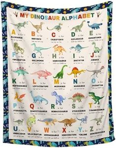 Dinosaur Blanket For Kids Boys Girls Cute Alphabet Dinosaur Blankets For Couch Bed Outdoor Dinosaurs Gifts For Newborn Birthday Christmas Lightweight Flannel Dino Blanket 40"x50"for Kids/Child