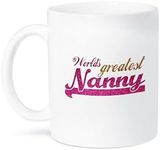 3dRose Worlds Greatest Nanny - Pink and Gold Text - Gifts for Nannies or for Grandmothers nicknamed Nanny - Ceramic Mug, 11-Ounce (Mug_151313_1)