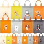 Hosuly 24 Pieces Dog Cat Party Favors Bags Puppy No Woven Tote Bags Reusable Bags Bulk Dog Cat Theme Goodie Candy Gift Treat Bags with Handles for Kids Pet Lover Birthday Party Supplies (Dog)