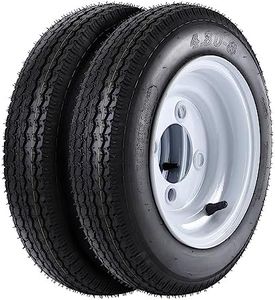 4.80-8 4.80x8 480-8 4.80-8 Trailer Tires with 8'' Rims, 4 Lug on 4'', Load Range C, 6PR