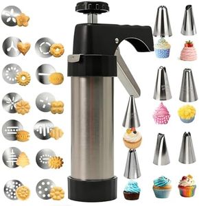 Cookie Press Gun Kit,Cookie Press Gun Kit with 13 Cookie Discs and 8 Piping Tips for DIY Various Cookies Maker