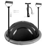 B FIT Balance Trainer Stability Half Ball with Pump - Improve Core and Ab Strength With Full Body Home Gym Workouts Or Fitness Training (Black 60 Cm.)..