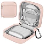 FINPAC Charger Case for MacBook, Small Electronic Organizer Bag for MacBook Power Adapter, Portable Pouch Travel Storage for Laptop Accessories, Magic Mouse, USB Drives, GoPro, Gadgets - Pink