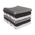 KAF Home Ayesha Kitchen Towel - Set of 6 Mixed Kitchen Terry Towels - Cotton & Absorbent Dish Towels for Kitchen Drying Dishes, Spills, Cooking & Any Household Mess (Gray)