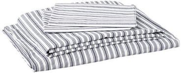 Nautica - Queen Sheet Set, Cotton Percale Bedding Set, Crisp & Cool, Stylish Home Decor (Coleridge Charcoal, Queen)