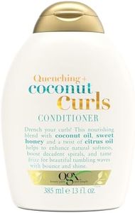 OGX Quenching + Coconut Curls Curl-Defining Conditioner, Nourishing Curly Hair Conditioner with Coconut /Citrus Oil & Honey, Paraben-Free with Sulfate-Free Surfactants, 13oz