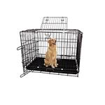 Jainsons Pet Products Heavy Duty Dog Crate Strong Metal Dog Cage Suitable for: Golden Retriever, Labrador, Boxer, etc. Dog Weight: 13-30 kg (Size 36 INCH, Black)