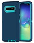 I-HONVA for Galaxy S10 Plus Case Shockproof Dust/Drop Proof 3-Layer Full Body Protection [Without Screen Protector] Rugged Heavy Duty Durable Cover Case for Samsung Galaxy S10 Plus, Turquoise