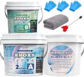 3 Gallon 100% Solids Industrial Epoxy Floor Coating Kit - Self-Leveling, Highly Durable Clear Resin Paint | Ideal for Counter Tops, Garages, Basements, Warehouses, Concrete Floors & Wall Repair-White