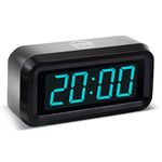 Timegyro Alarm Clock for Bedrooms, LED Digital Clock Battery Operated Small Wall Clock with 3 Level Brightness Adjustable,Snooze,12/24Hr,1.2" Digital Display for Desk, Bedside,Table, Travel